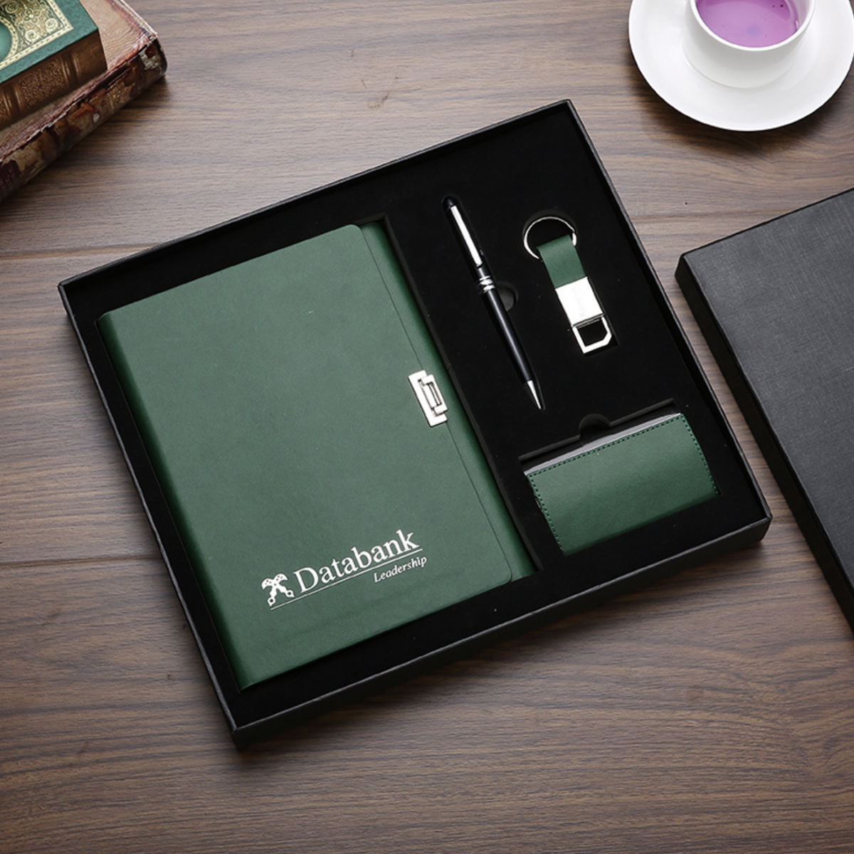 4-pc PU Leather Notebook Gift Set